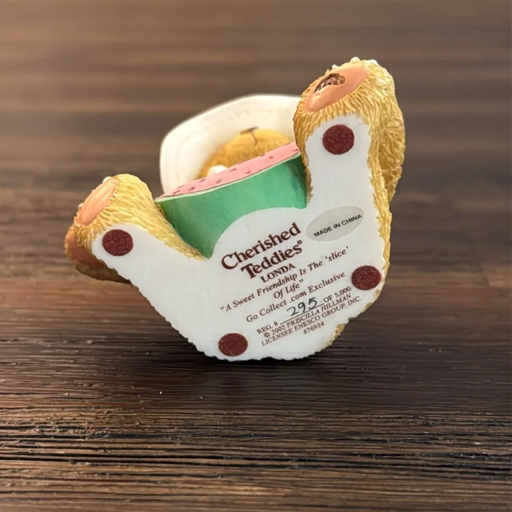 Cherished Teddies Londa “A Sweet Friendship is the Slice of Life” 2002 Figurine - Picture 7 of 8